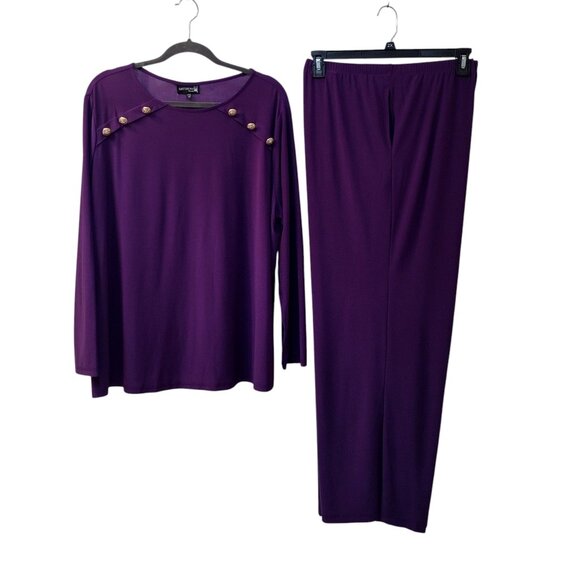 Antthony Originals: 2-Piece Pull-on Pant Set, Size 2X, Purple (NWT) - Picture 1 of 11